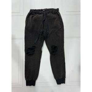 White Birch Distressed Black Joggers Women’s Medium Streetwear Cotton